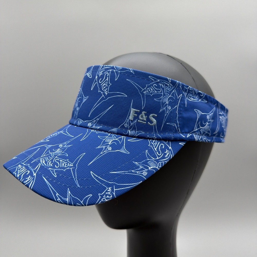 Field and Stream Fishing Trout Adult Visor Embroidered Hook Loop Adjustable Hat